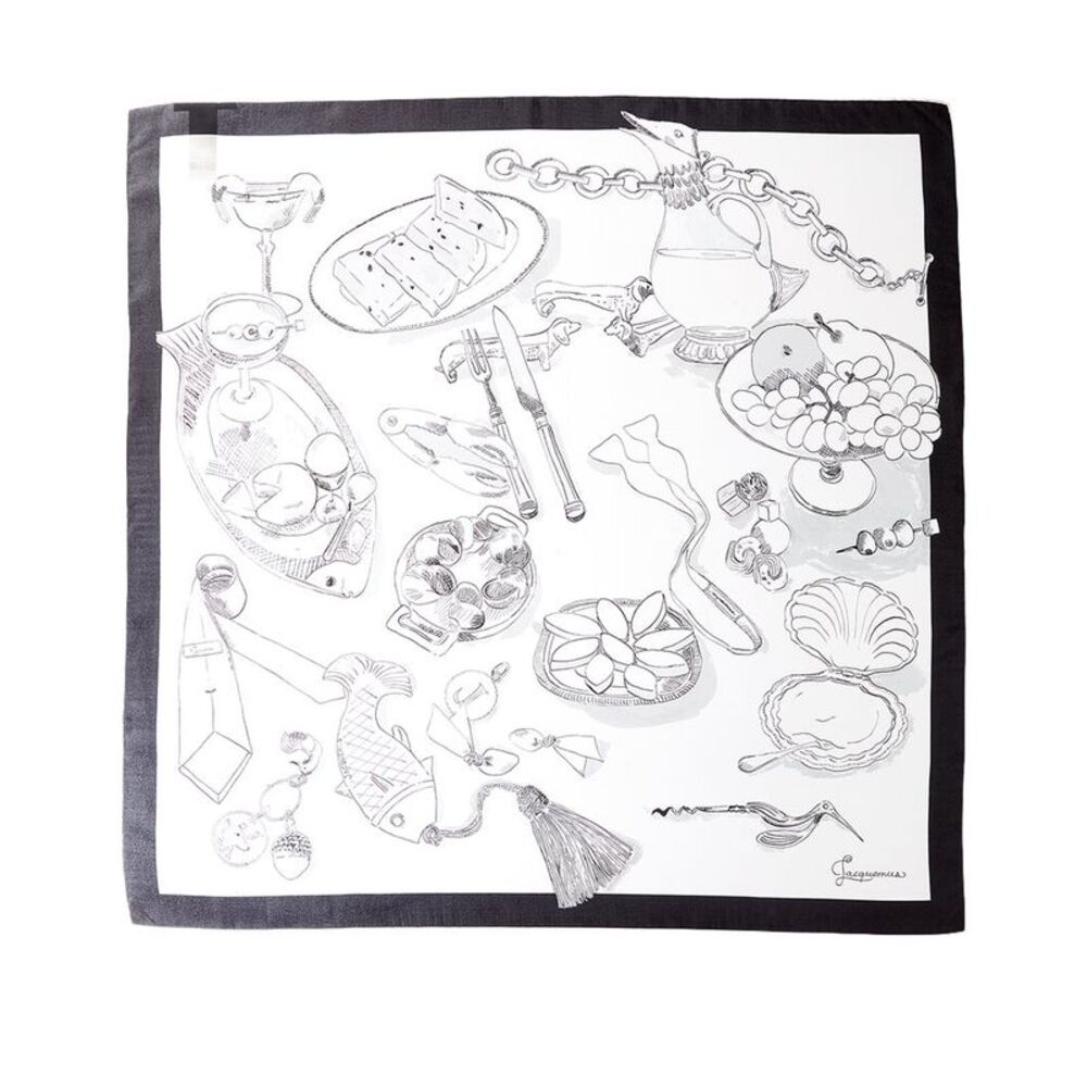 Jacquemus Silk Scarf, Black